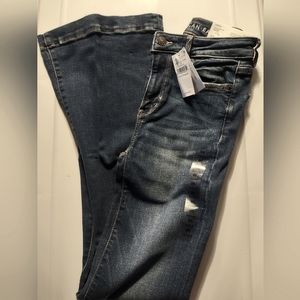 American Eagle 24 W Super Hi-rise Flare Jeans Standard Stretch Dark Rinse Pants